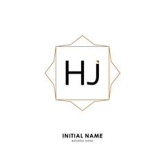 H J HJ Initial logo letter with minimalist concept. Vector with scandinavian style logo.