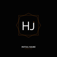 H J HJ Initial logo letter with minimalist concept. Vector with scandinavian style logo.