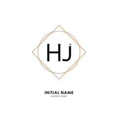 H J HJ Initial logo letter with minimalist concept. Vector with scandinavian style logo.