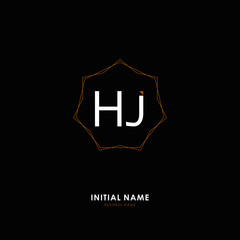 H J HJ Initial logo letter with minimalist concept. Vector with scandinavian style logo.