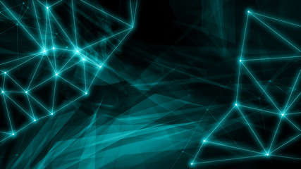 Digital connected graphic backgrounds, random transparent chaotic elements
