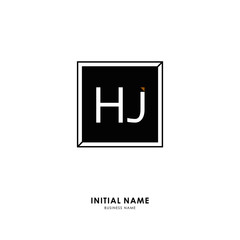 H J HJ Initial logo letter with minimalist concept. Vector with scandinavian style logo.