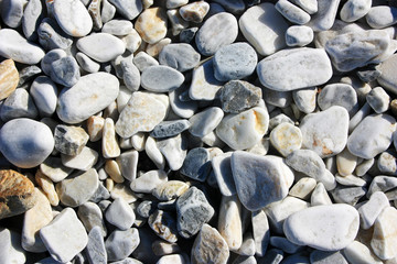 White pebbles by the sea