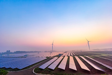 Before sunrise solar power plants