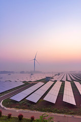 Before sunrise solar power plants