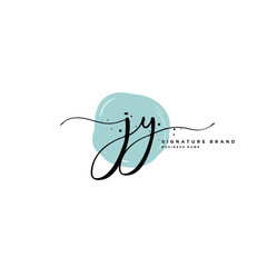 J Y JY Initial letter handwriting and  signature logo.