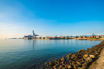 Industrial port container crane