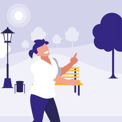 young dancer disco style in the park