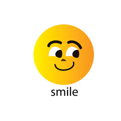 Smile icon template design. Smiling emoticon vector logo on white background. Face line art style - Vector