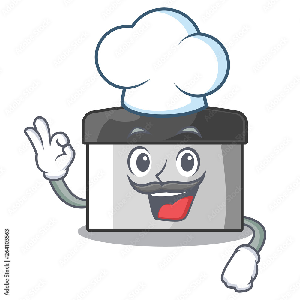 Sticker Chef pastry scraper isolated with the cartoon