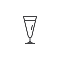 Champagne glass line icon. linear style sign for mobile concept and web design. Alcohol cocktail drink outline vector icon. Symbol, logo illustration. Pixel perfect vector graphics