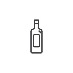 Wine bottle line icon. linear style sign for mobile concept and web design. Alcohol drink bottle outline vector icon. Winery, bar symbol, logo illustration. Pixel perfect vector graphics