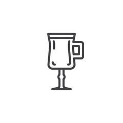 Mulled wine cup line icon. linear style sign for mobile concept and web design. Glass of mulled wine outline vector icon. Symbol, logo illustration. Pixel perfect vector graphics