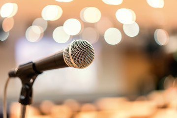 Microphone in meeting room for a conference