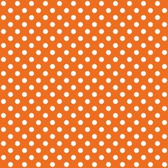 A seamless pattern is a large white dot on a orange background. EPS Vector file suitable for filling any form.