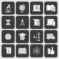 Education icon set. Illustrations isolated for graphic and web design.