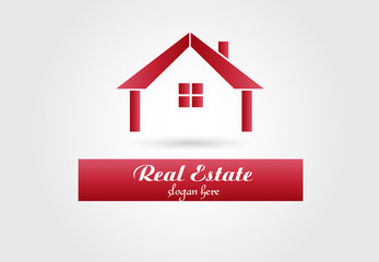 Logo real estate house vector