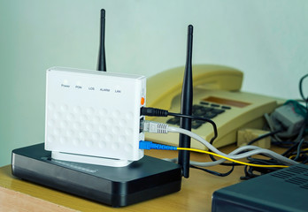 Passive optical network with Wifi of end user fiber optic or call Fiber to the home