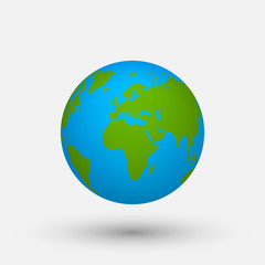 Abstract 3d Earth planet isolated on white background.