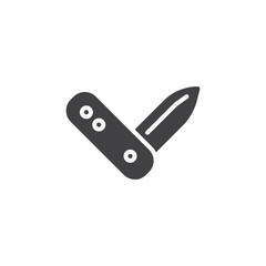 Pocket knife vector icon. filled flat sign for mobile concept and web design. Folding knife glyph icon. Symbol, logo illustration. Pixel perfect vector graphics