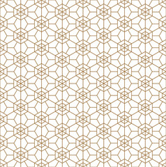 Seamless japanese pattern shoji kumiko in golden.