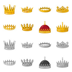 Isolated object of medieval and nobility symbol. Set of medieval and monarchy vector icon for stock.