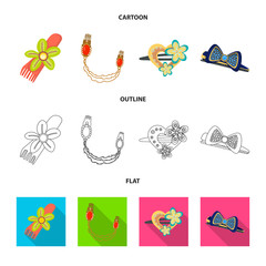 Isolated object of beauty and fashion logo. Set of beauty and female stock vector illustration.