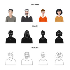 Isolated object of hairstyle and profession  sign. Collection of hairstyle and character  vector icon for stock.