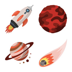 Isolated object of space  and galaxy  icon. Collection of space  and travels  stock symbol for web.