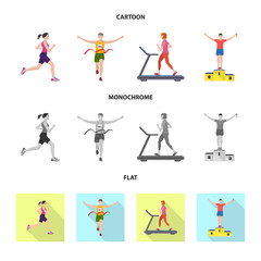 Fototapeta na wymiar Vector design of sport and winner sign. Set of sport and fitness vector icon for stock.