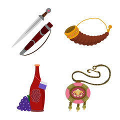 Vector design of Caucasus and traditions symbol. Collection of Caucasus and attributes stock vector illustration.
