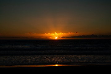 Moss Landing beach California sunset
