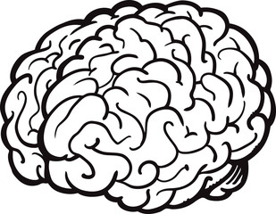 Cartoon brain. Cute brain character vector illustration