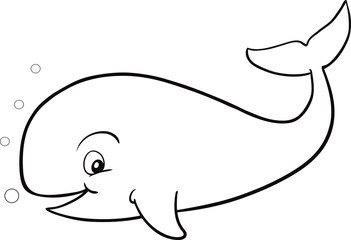 whale cartoon vector