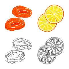 Isolated object of food  and raw  sign. Collection of food  and nature   vector icon for stock.