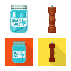 Vector illustration of cooking and sea icon. Set of cooking and baking   stock symbol for web.