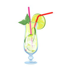 Vector design of lemonade and lime symbol. Collection of lemonade and mint vector icon for stock.