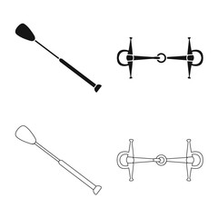 Vector design of equipment and riding icon. Collection of equipment and competition stock symbol for web.
