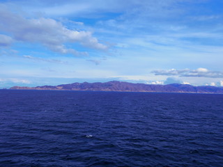 海上より望む青森津軽半島