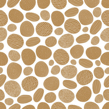 Vector seamless pattern with gold decorative stones.