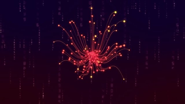 Core of digital data produces cloud computing internet of things IOT AI network technology using artificial intelligence. Web Spread Digital Data