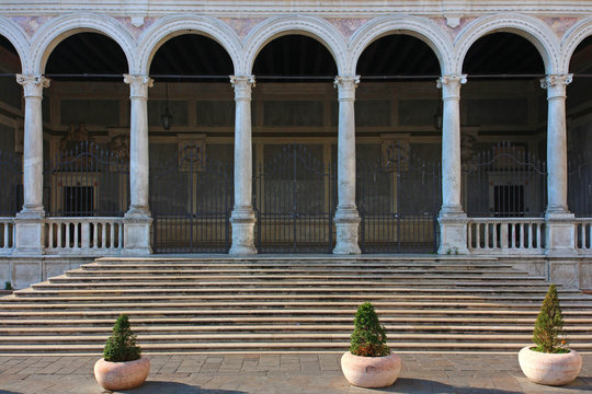 Padova, Italy, historical center, loggia Gran Guardia detail