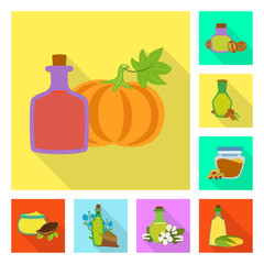 Vector design of bottle and glass  logo. Collection of bottle and agriculture stock vector illustration.