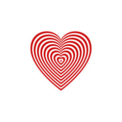 red heart target on transparent background. vector illustration. aim symbol.