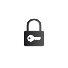 Lock Icon with the key. Security symbol for your web site design, logo, app, UI. Vector illustration isolated on white background.