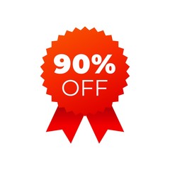 Red award medals symbol on white background