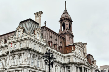 Architectural details of Montreal City Hall in Montreal, Quebec