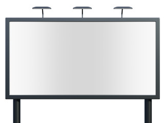 Obraz premium 3D rendering of blank billboard (empty advertisement) isolated on white. Empty mockup template