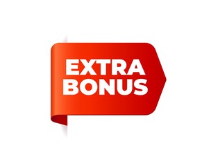 Red Vector Banner Ribbon on white background, left bookmark.