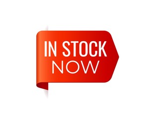 Red Vector Banner Ribbon on white background, left bookmark.